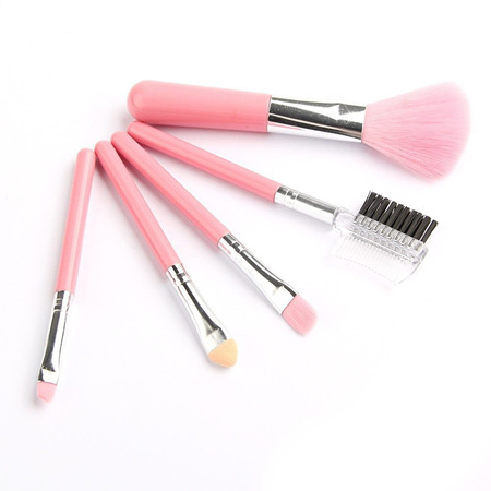 Mini Pink 5pc Makeup Brush Set