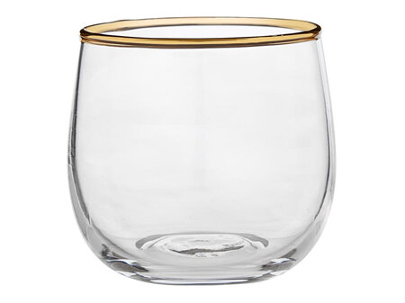 Mini Roly Poly Glass - Gold Rim