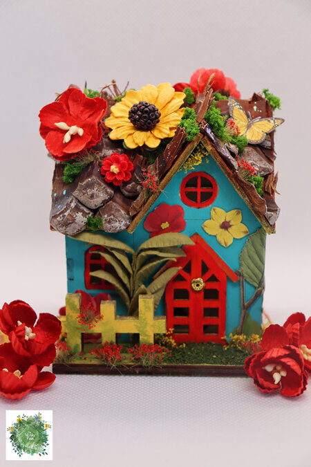 Miniature Faery House - Teal