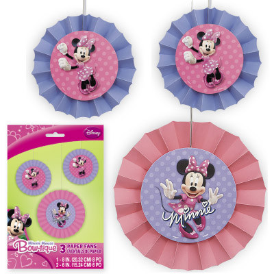 Minnie Mouse - Paper Fans - Pack of 3