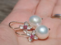 Miriam flowers rubies July birthstone pearl earrings gold Lily griffin nz