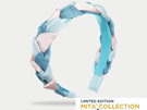 Mita BG5391CD Satin Plait Head Band Blue and Pink hair accessory