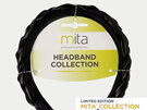 Mita BG5392CD Leather Plait. Head Band Black hair accessory headband