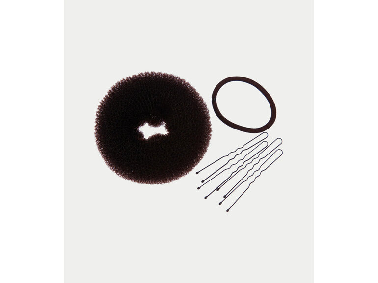 Mita Bun Kit Donut Ring Hair Tie & Pins Medium Brown HT4031BR