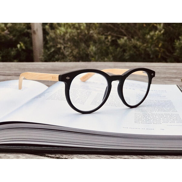 Moana Rd Reading Glasses +2.50 Round Black Frame