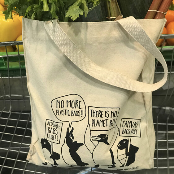 Moana Road Bag Canvas Tote NZ Penguins Coromandel