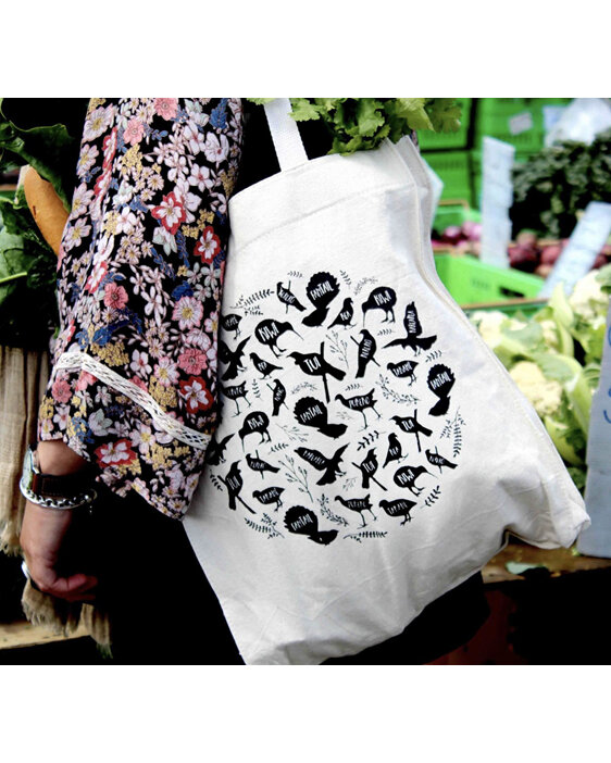 Moana Road Bag Cotton Canvas Coromandel Market Bag Tote New Zealand  Birds