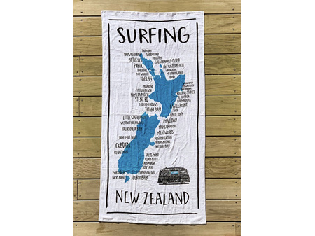 Moana Road Beach Towel NZ Map Surfing - LAST CHANCE!