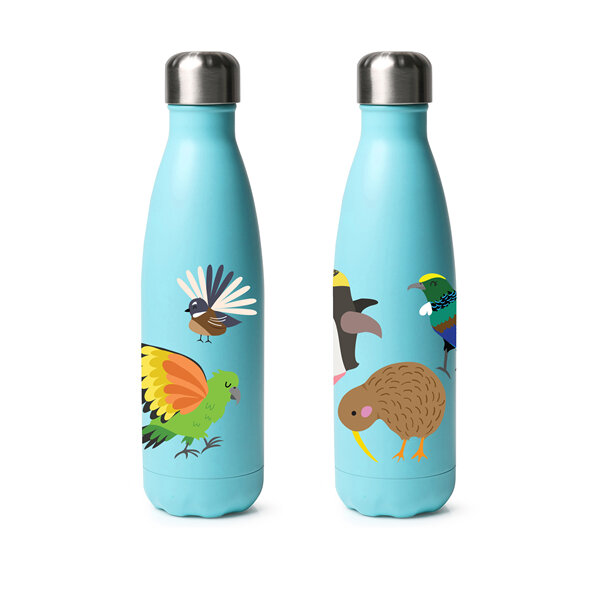 Moana Road Drink Bottle Kids Kiwi Birds 500ml