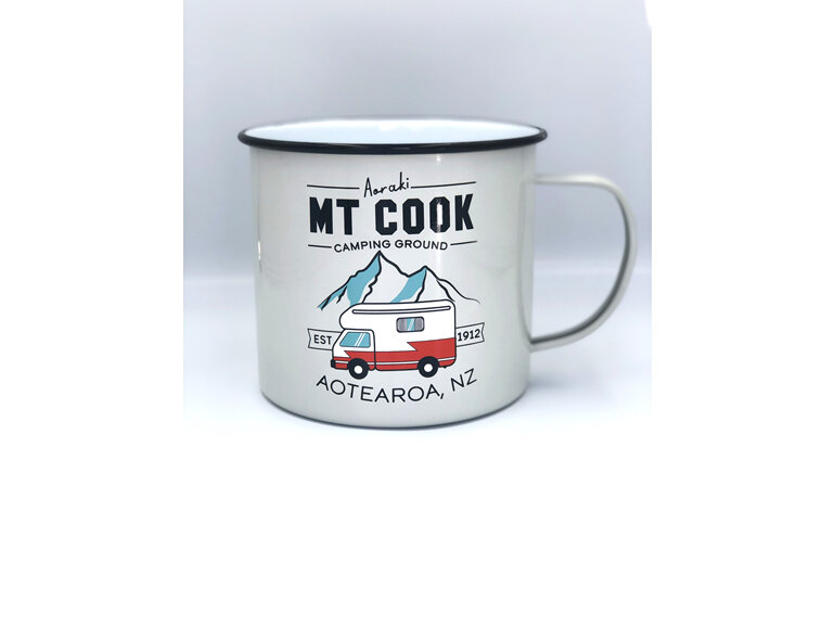Moana Road Enamel Mug Mt Cook Campground Grey Large