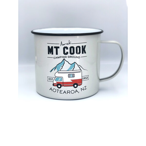 Moana Road Enamel Mug Mt Cook Campground Grey Large