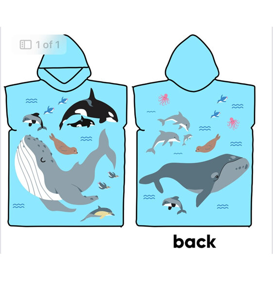 Moana Road Kids Towel Hoodie Under the Sea 2-4 Years