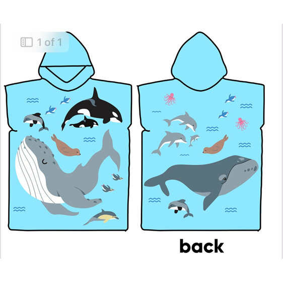 Moana Road Kids Towel Hoodie Under the Sea 5-7 Years
