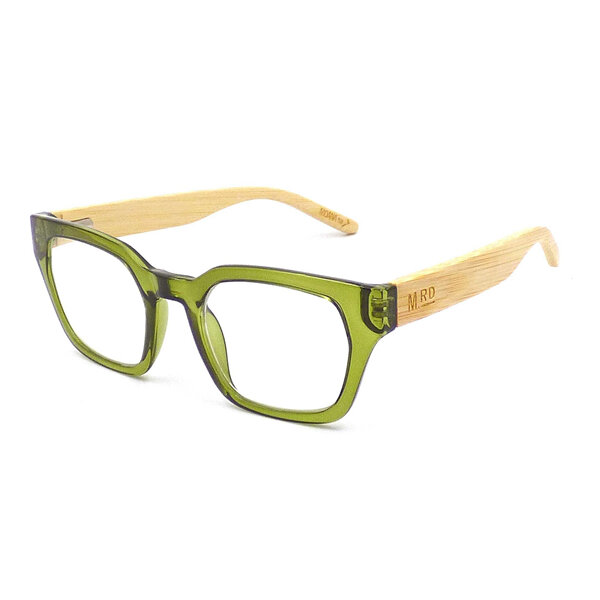 Moana Road Reading Glasses + Free Case!, +2.00 Rectangular Green