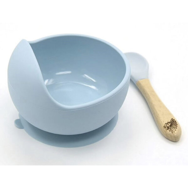 Moana Road Silicone Suction Bowl & Spoon Blue