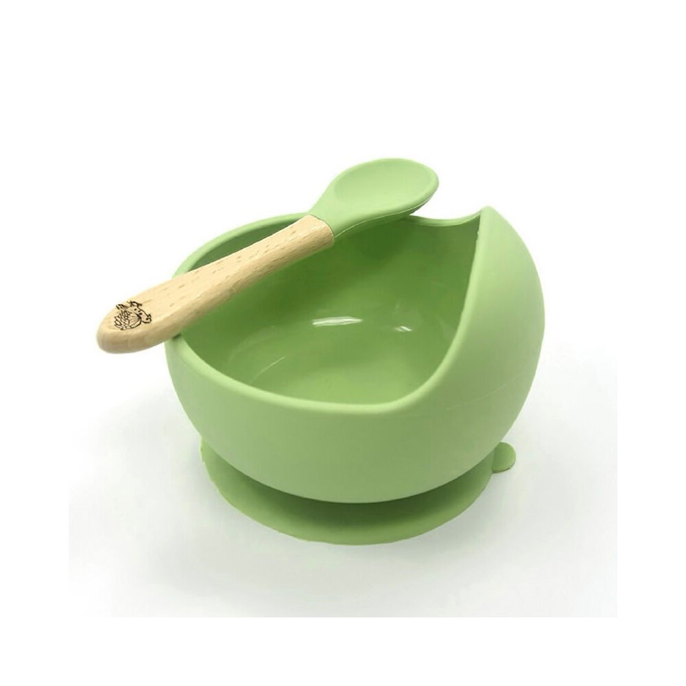 Moana Road Silicone Suction Bowl & Spoon Green