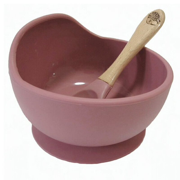 Moana Road Silicone Suction Bowl & Spoon Pink