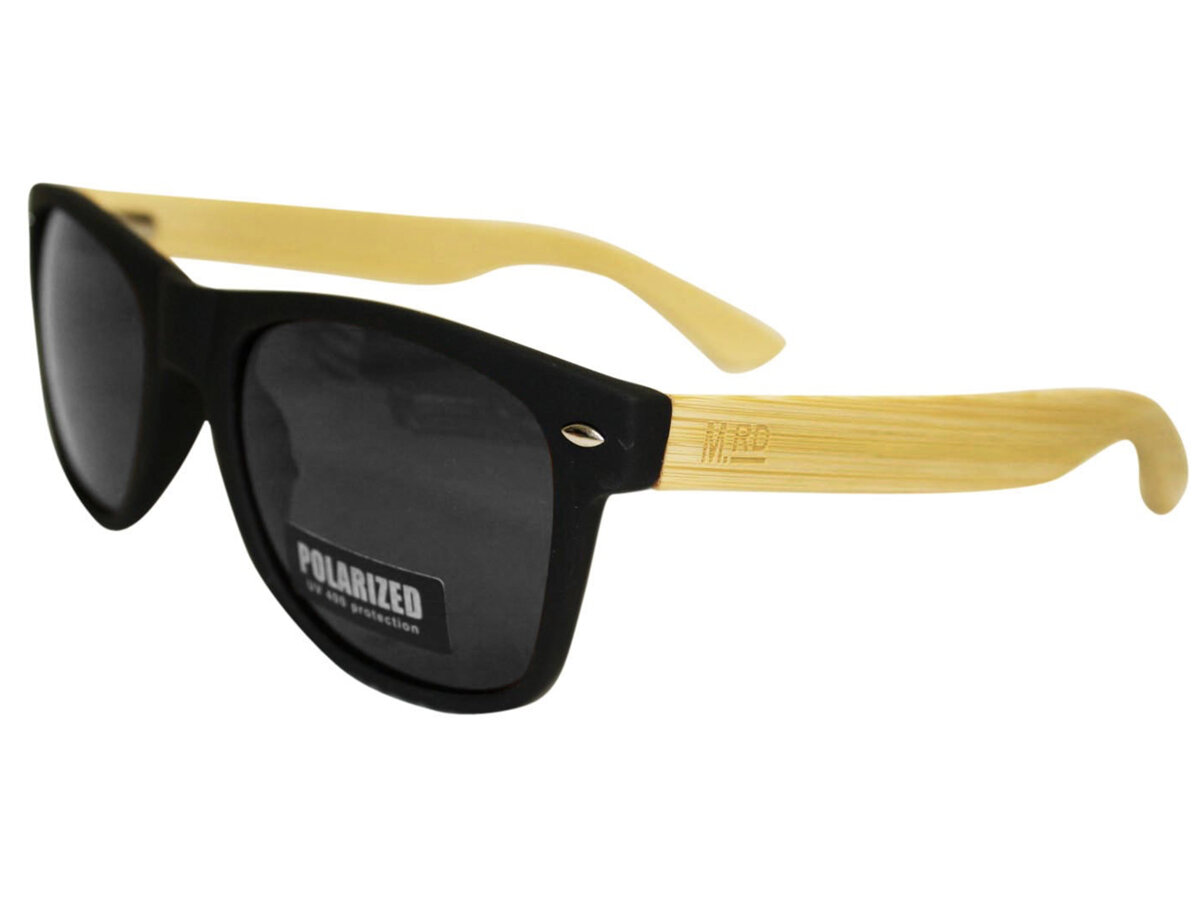 Moana Road Sunglasses + Free Case ! , 50/50  Black Frames Black Lens Wooden Arms 466
