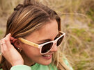 Moana Road Sunglasses + Free Case ! , 50/50 Pink Frames Brown Lens 459