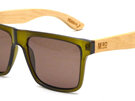 Moana Road Sunglasses + Free Case!, Bouncer Green with Wood Arms 3811