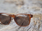 Moana Road Sunglasses + Free Case ! , Brown with Wood Arms 3006