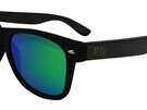 Moana Road Sunglasses + Free Case ! , Dark with Green Reflective Lens 3000
