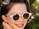Moana Road Sunglasses + Free Case!, Kids Bambino Pink Wood Arms 3362