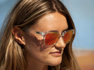 Moana Road Sunglasses + Free Case ! , Plastic Fantastic Clear Frame Orange Refle