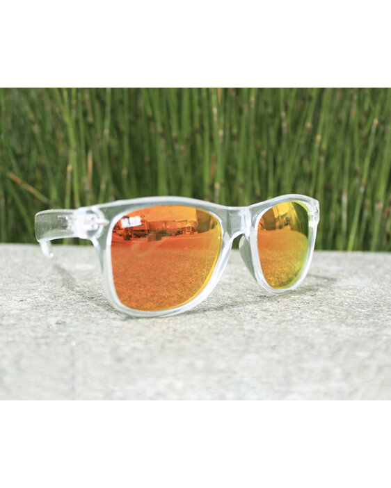 Moana Road Sunglasses + Free Case ! , Plastic Fantastic Clear Frame Orange Refle
