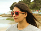 Moana Road Sunglasses + Free Case ! , Red with Striped Arms 462