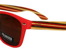 Moana Road Sunglasses + Free Case ! , Red with Striped Arms 462