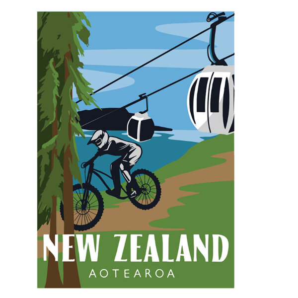 Moana Road Tea Towel Mountain Bike & Gondola