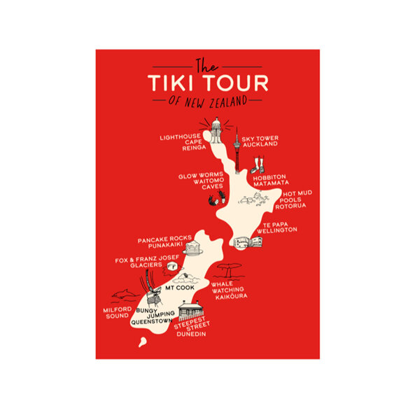 Moana Road Tea Towel Tiki Tour New