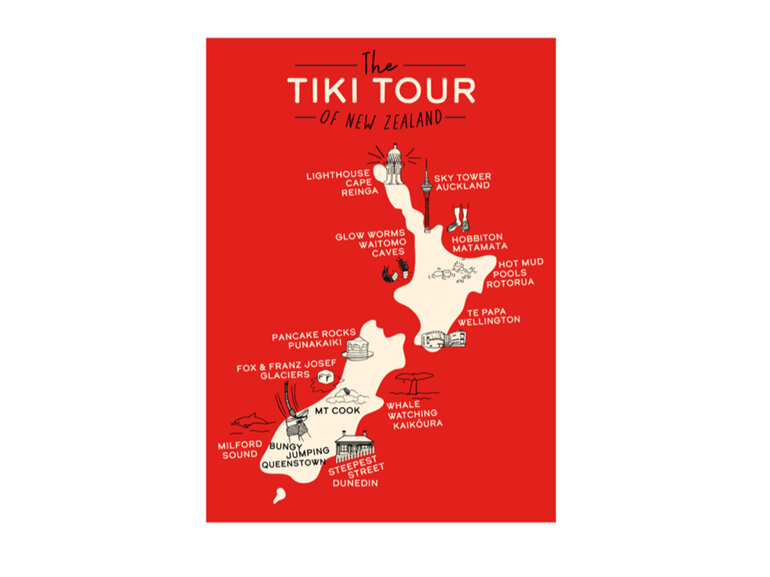 Moana Road Tea Towel Tiki Tour New