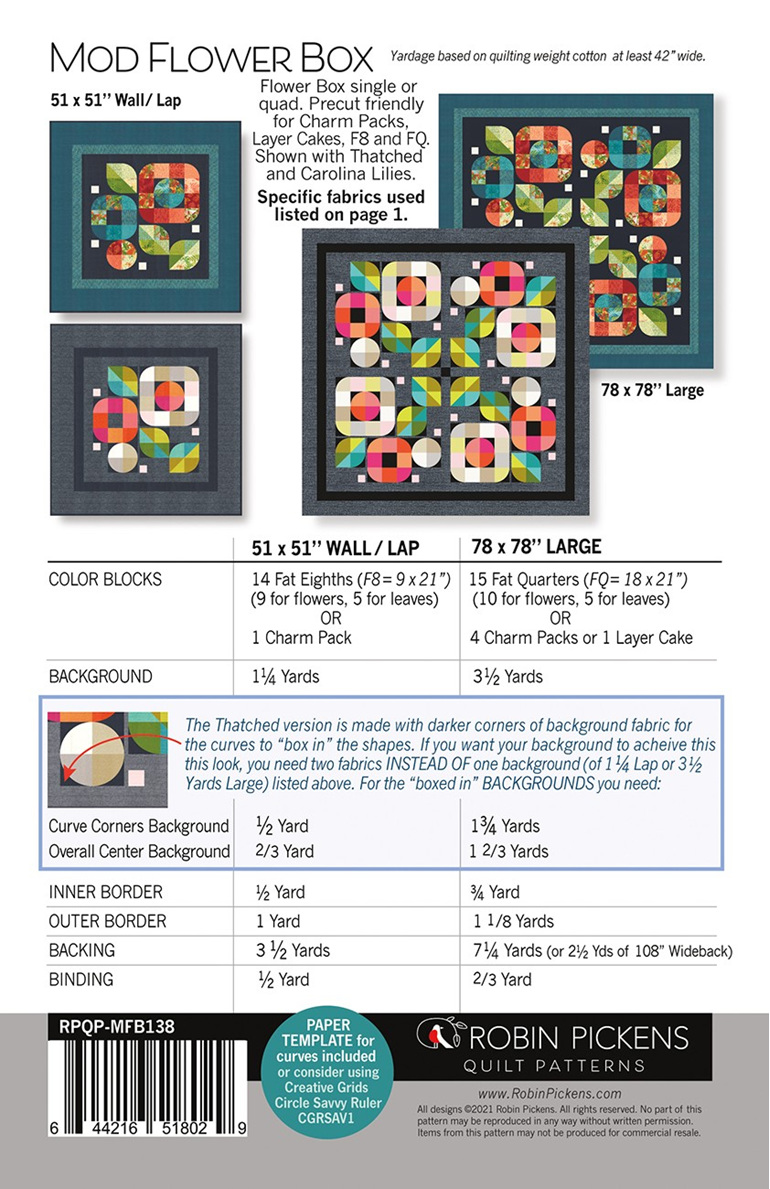 Mod Flower Box Quilt Pattern from Robin Pickens