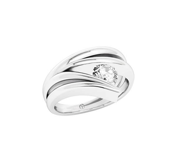 Modern Brilliant Cut Diamond Ring