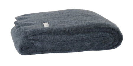 Mohair Throw Blanket - Charcoal