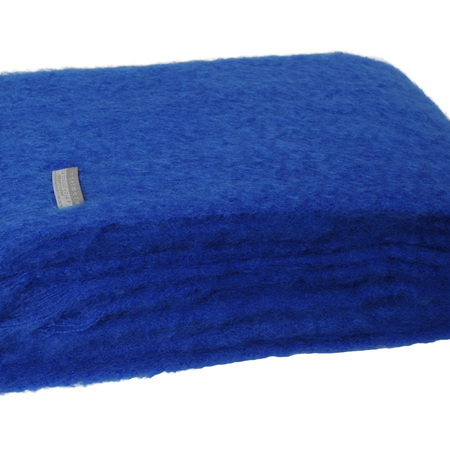 Mohair Throw Blanket - Cobalt Blue