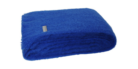 Mohair Throw Blanket - Cobalt Blue