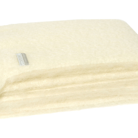 Mohair Throw Blanket - Cream