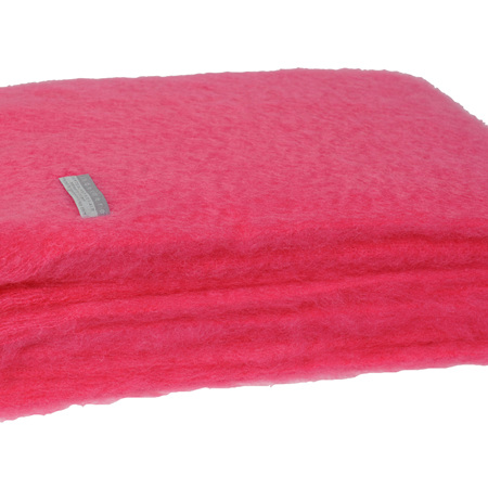 Mohair Throw Blanket - Hot Pink