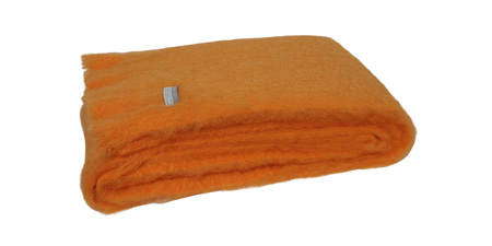 Mohair Throw Blanket - Mango