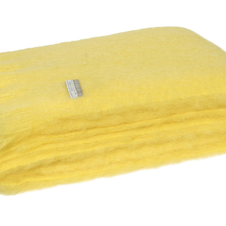 Mohair Throw Blanket - Soft Lemon
