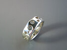 Molten Moon Sterling Silver and Topaz Wide Band Ring
