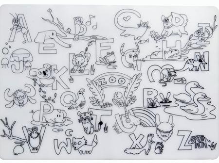 Mombella - Reuseable Silicone Colouring Placemat - THE ZOO