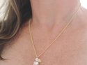 Momoka peach solid gold leaf opal pearl pendant lilygriffin nz jewellery