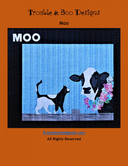 Moo Quilt Pattern from Trouble and Boo Designs