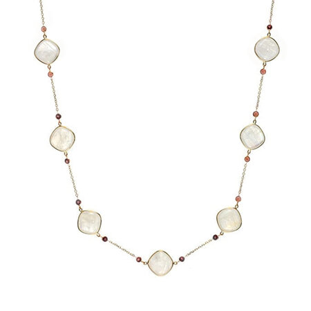 Moonstone and Garnet Necklace