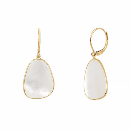 Mother of Pearl Yellow Gold Drop Earrings