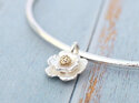Mount Cook Lily flower buttercup silver 10k gold bangle lily griffin nz jeweller